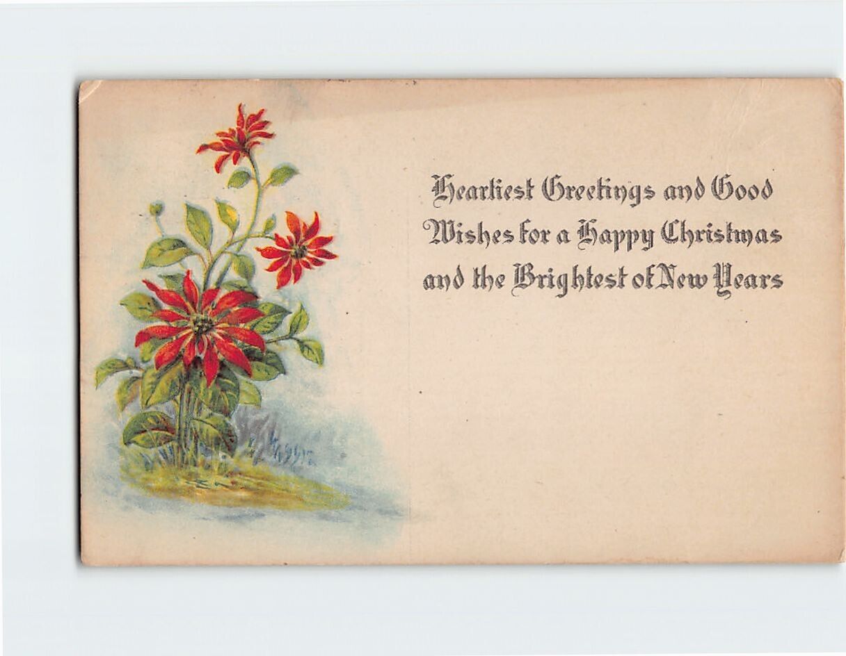 Postcard Holiday Greeting Card with Quote and Flowers Art Print