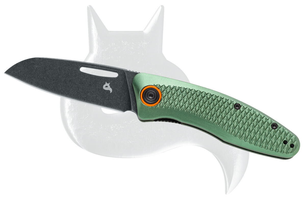 Black Fox Knives Feresa Liner Lock FX-762OD Green Aluminum D2 Pocket Knife