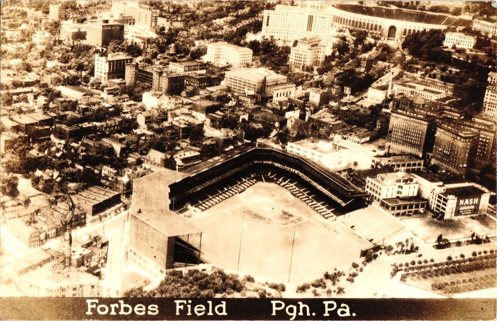 Baseball Forbes Field Pittsburgh PA.  RPPC Postcard 1910s Aerial View Stadium