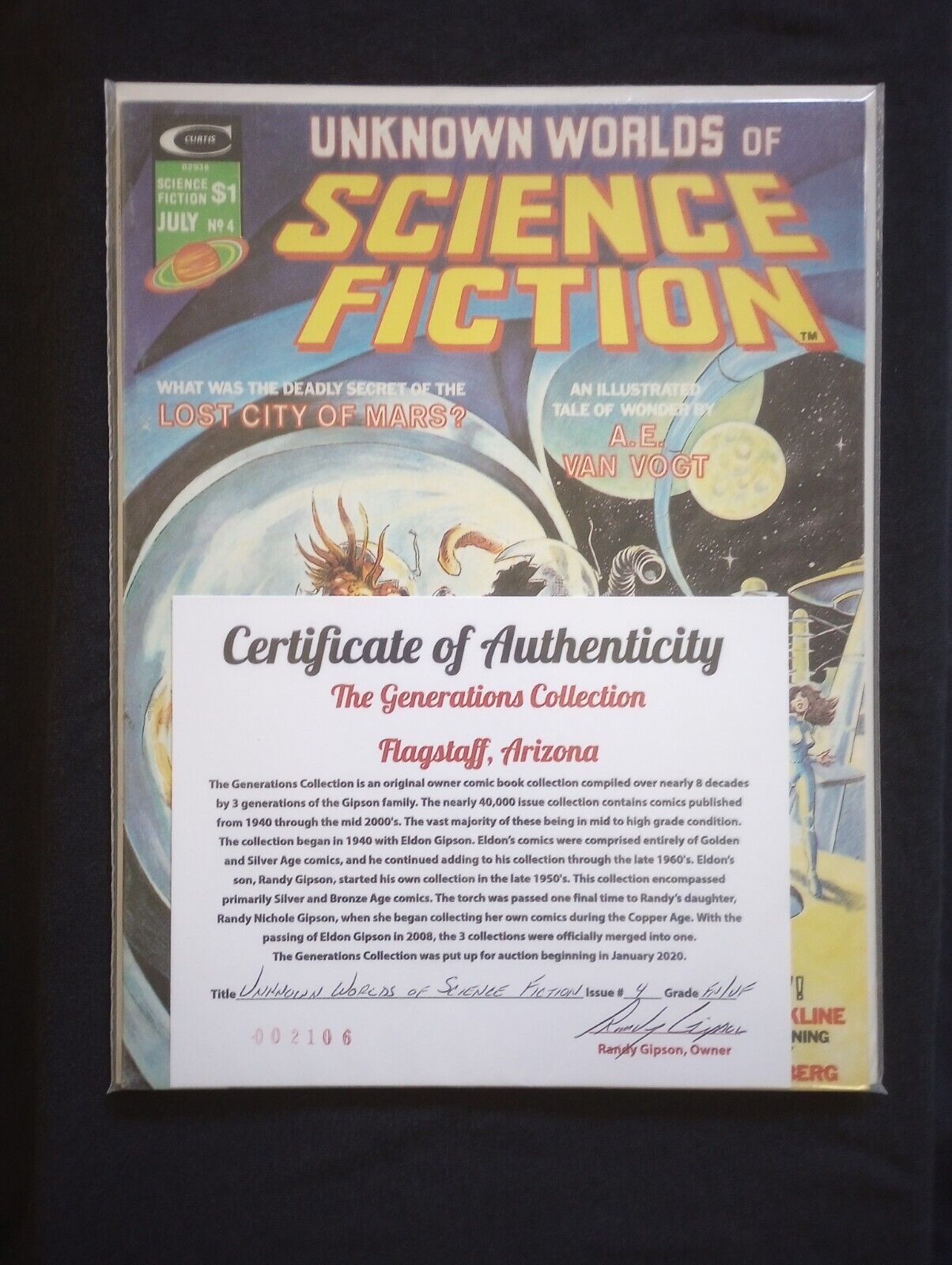 UNKNOWN WORLDS OF SCIENCE FICTION #4  GENERATIONS COLLECTION W/COA  NETFLIX TV 