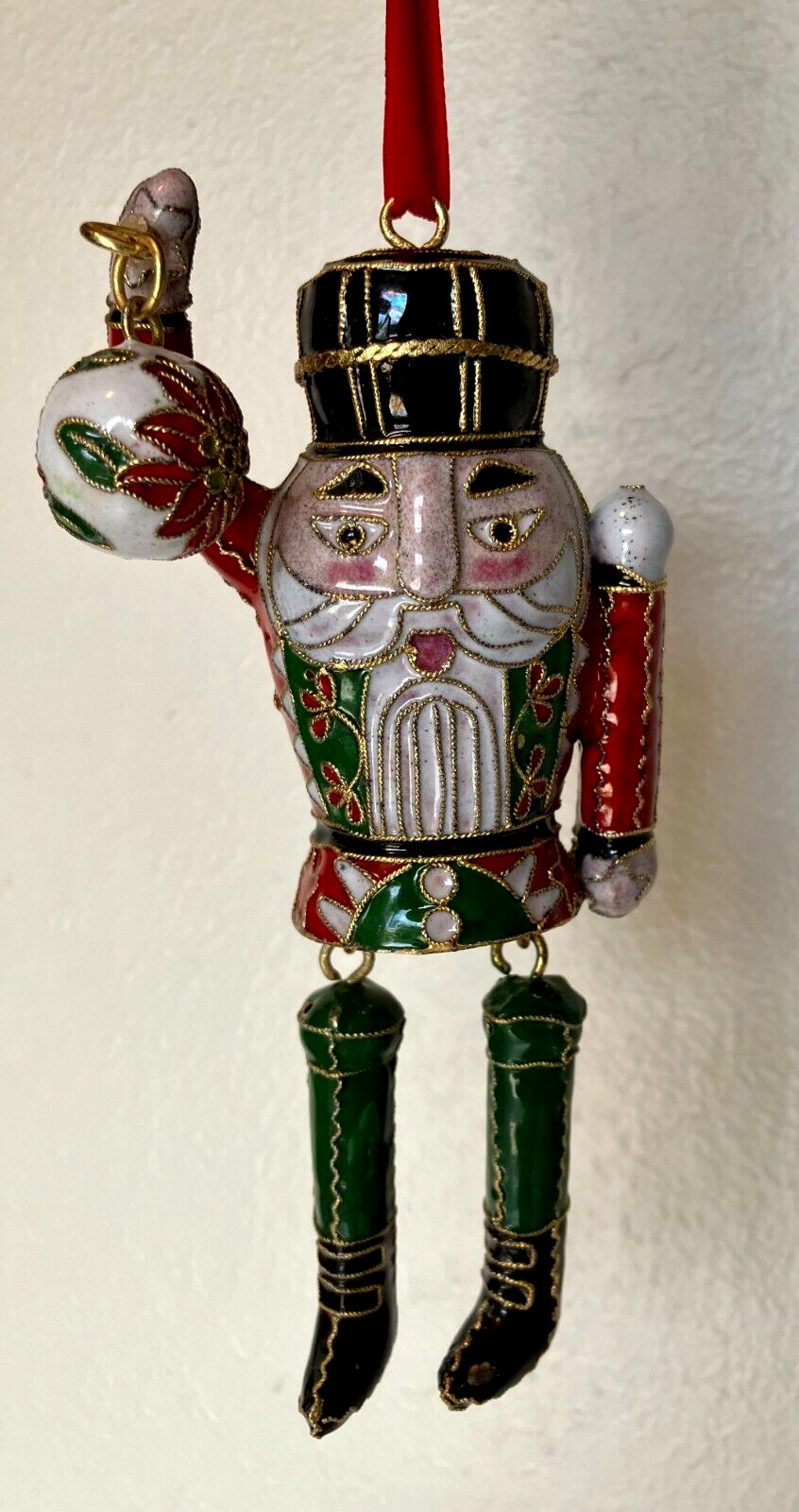 Enameled Cloisonne - Nutcracker -  Christmas Ornament