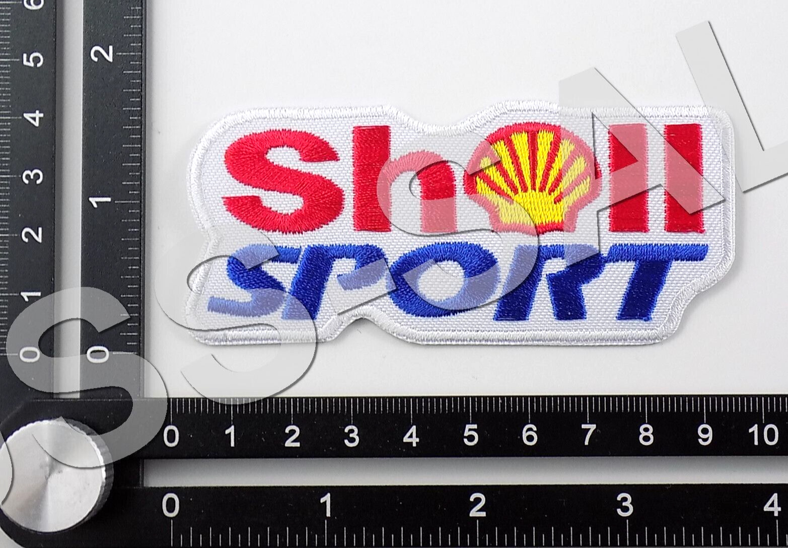 SHELL SPORT EMBROIDERED PATCH IRON/SEW ON ~3-5/8\