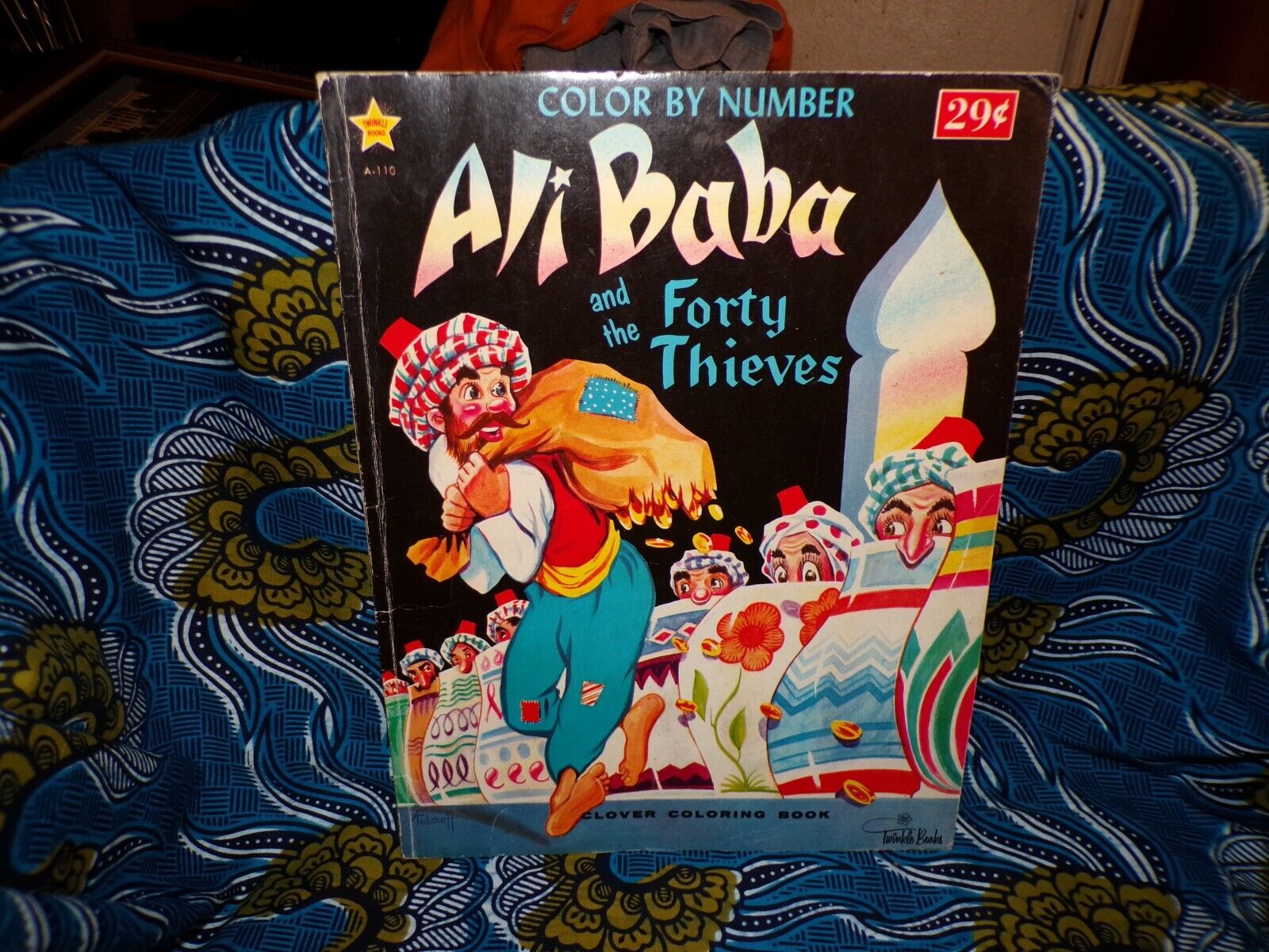 Vintage (1962) and used Ali Baba and the Forty Thieves Color by Number Book.