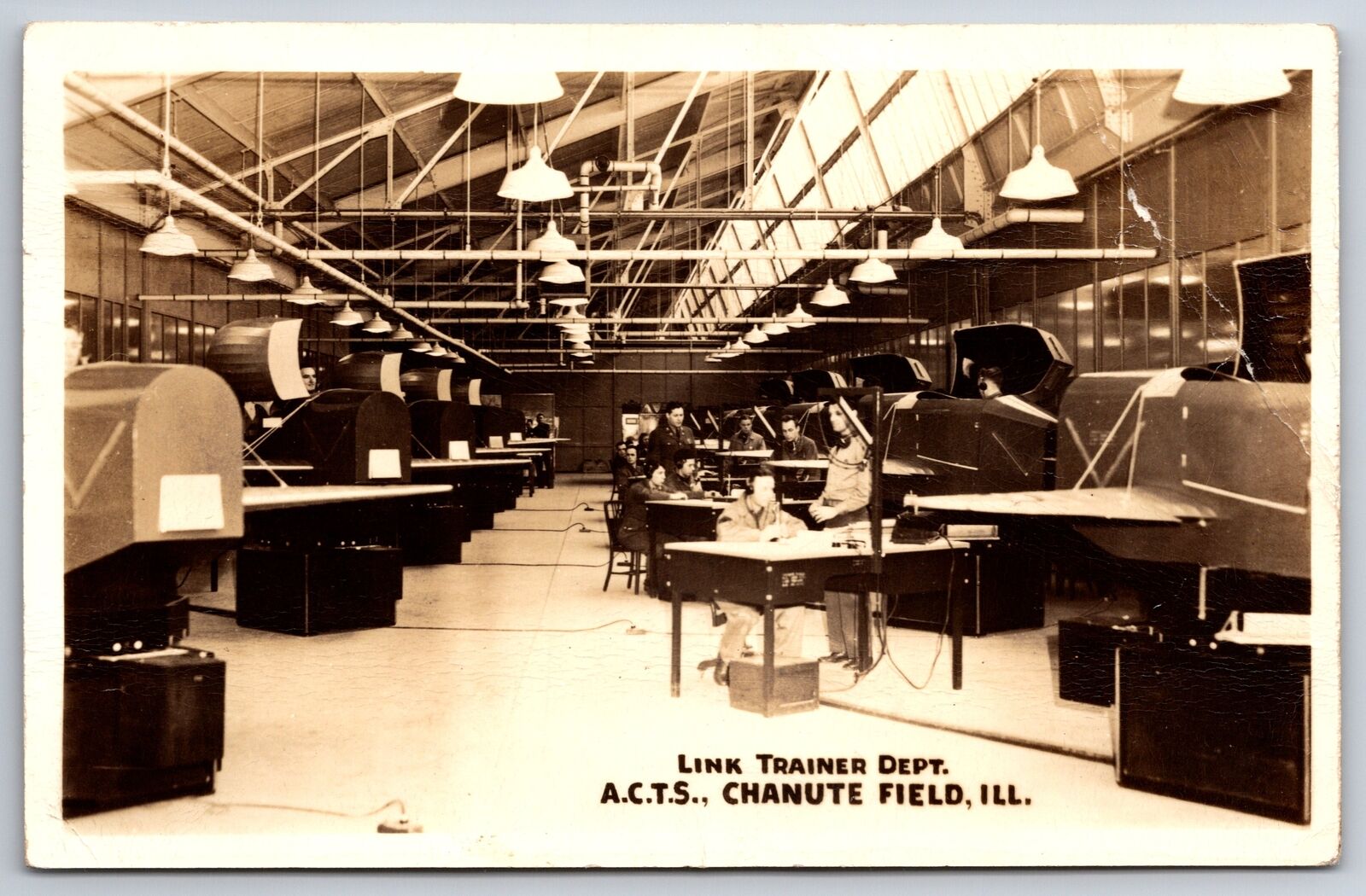 Chanute Field IL~Air Corps Technical School Link Trainer~I\'m In~1943 WWII RPPC