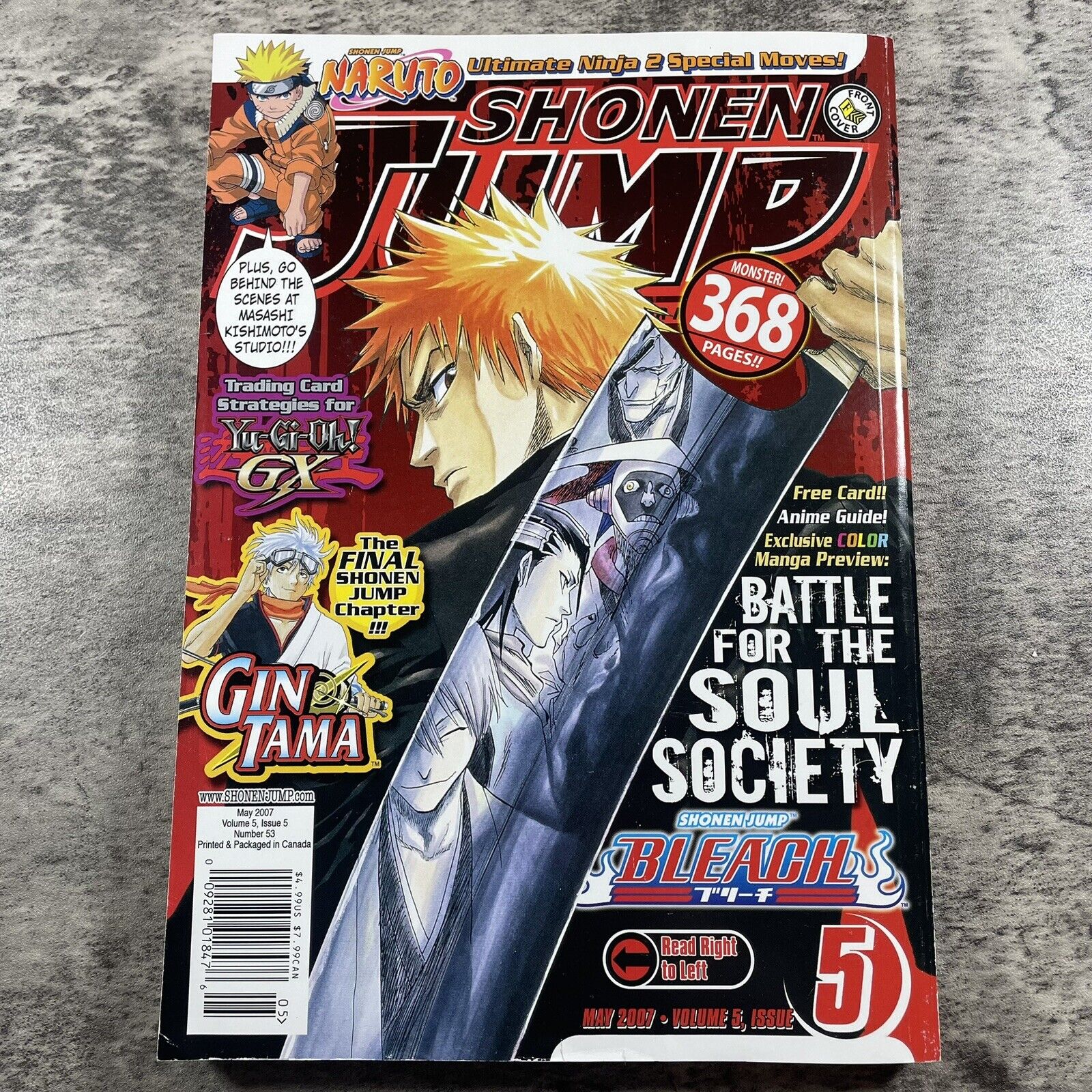 Shonen Jump May 2007 Vol. 5 Issue 5 Bleach Cover Ichigo Card NOT Included