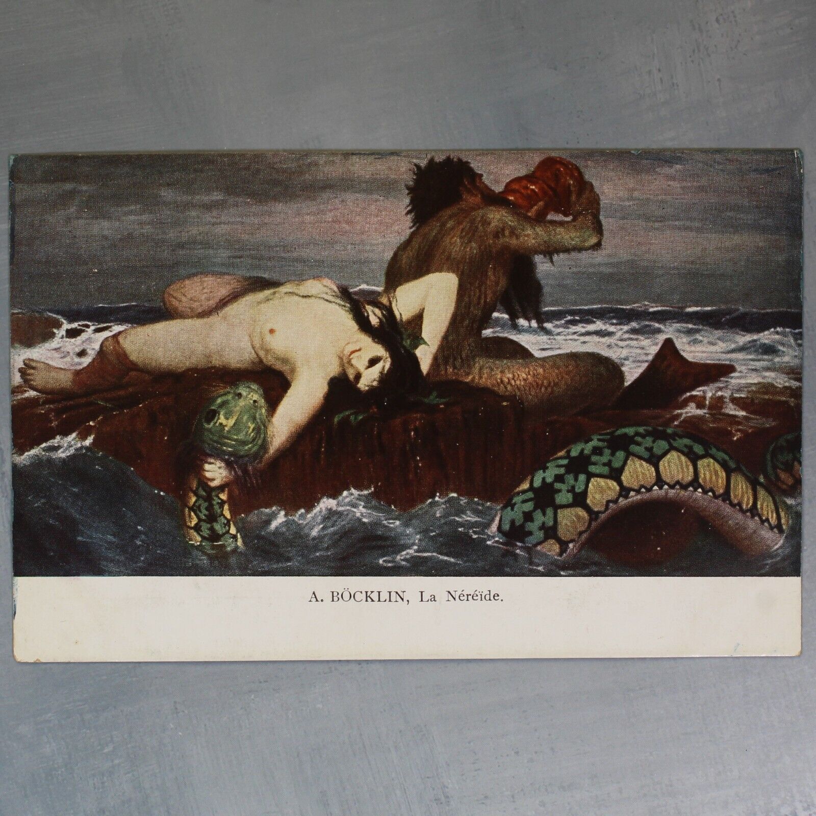 NEREID Mermaid Nude Witch. Serpent. Merman Sea. Tsarist Russia postcard 1909s🐍