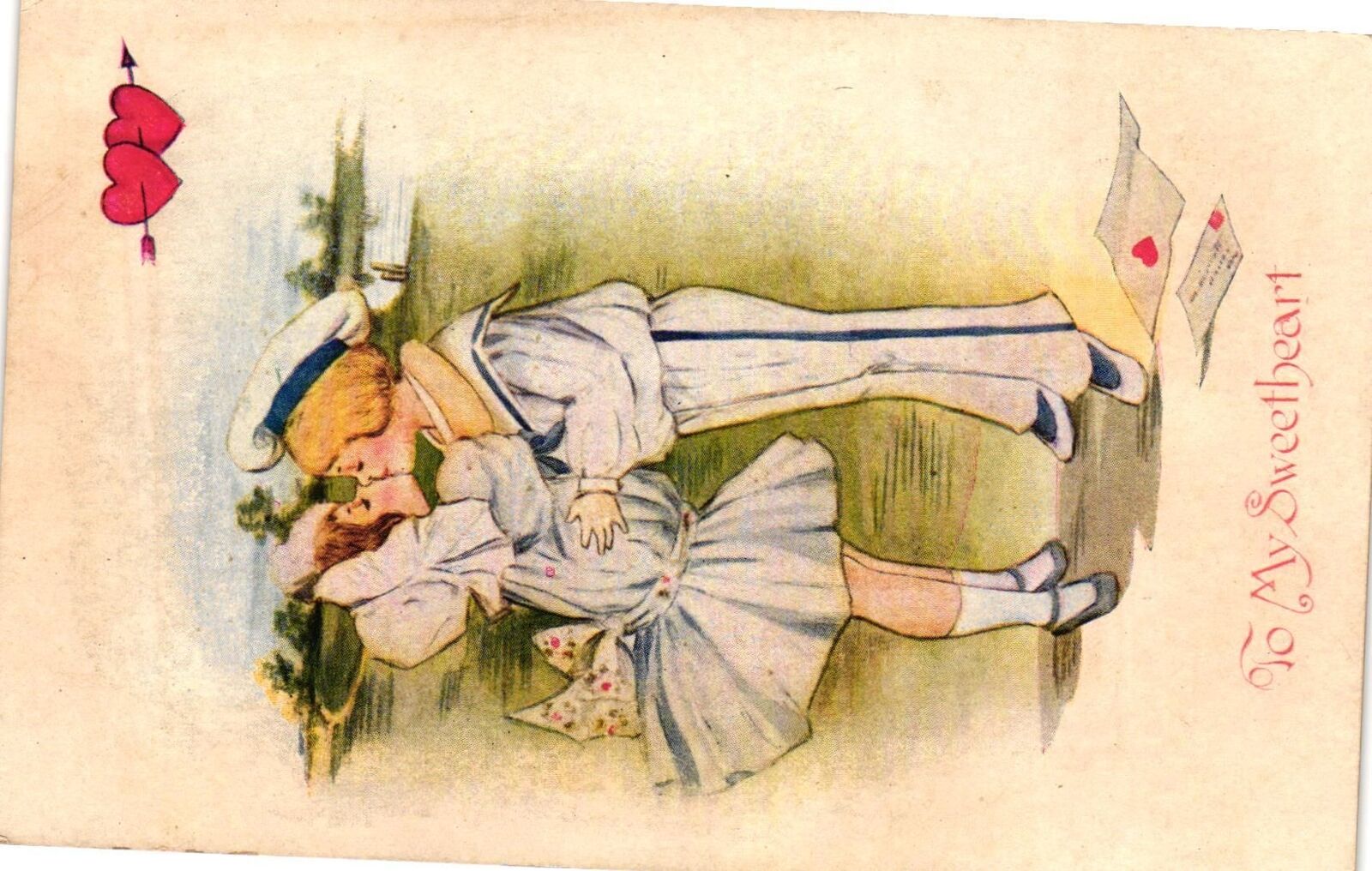 Vintage Postcard- Love, To My Sweeheart 1910 UnPost