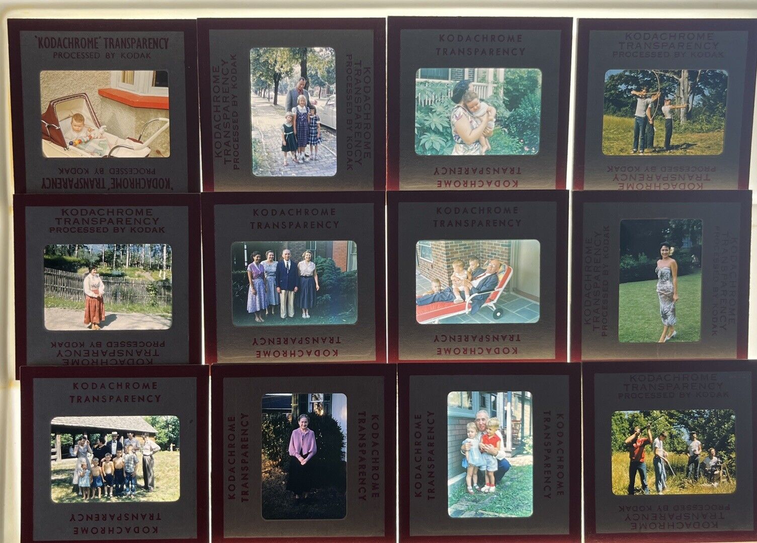 35mm Vintage Slides Red Border Kodachrome People Lot Of 12 Approx. Date 1950s