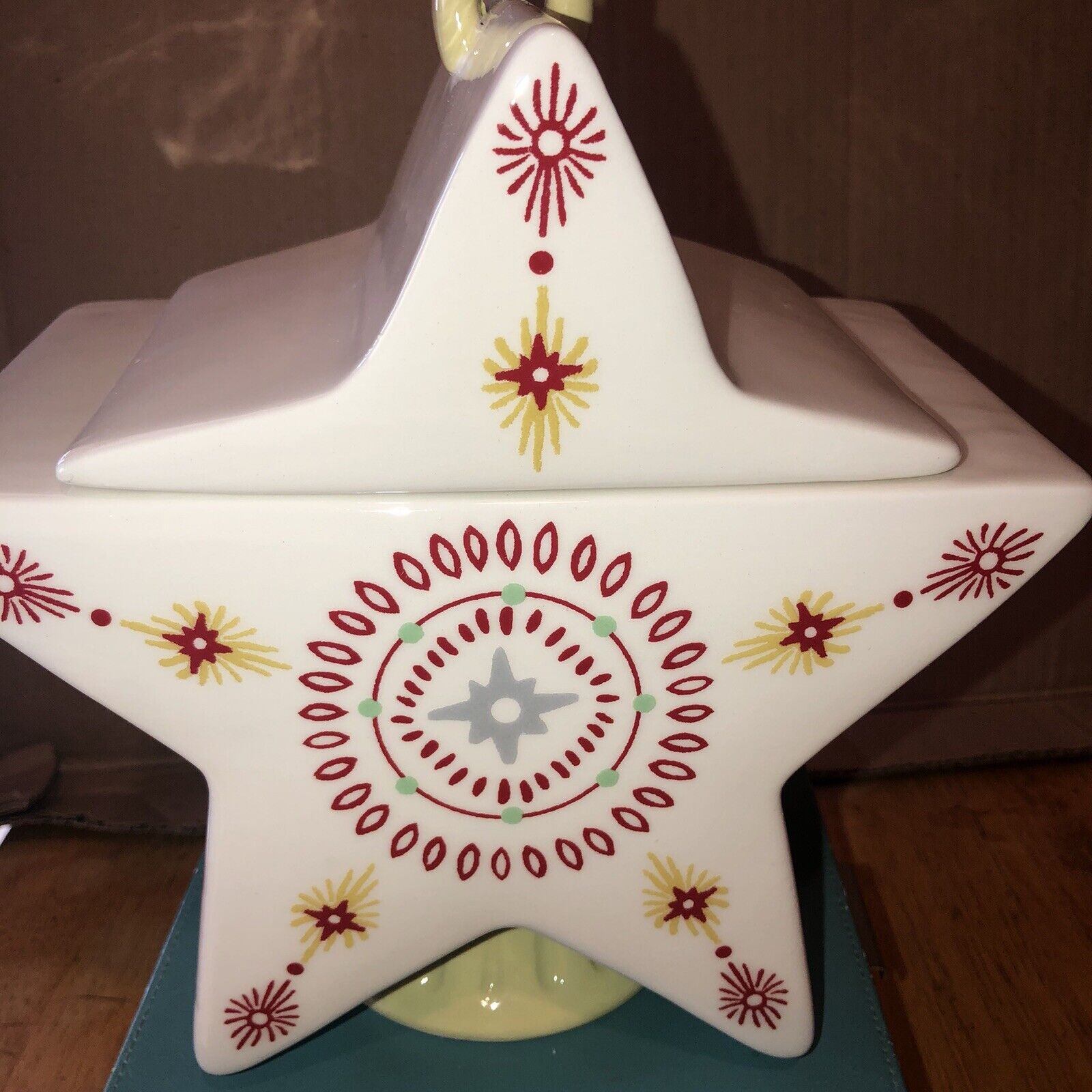 Rare Magenta Home Ceramic Star Cookie Jar