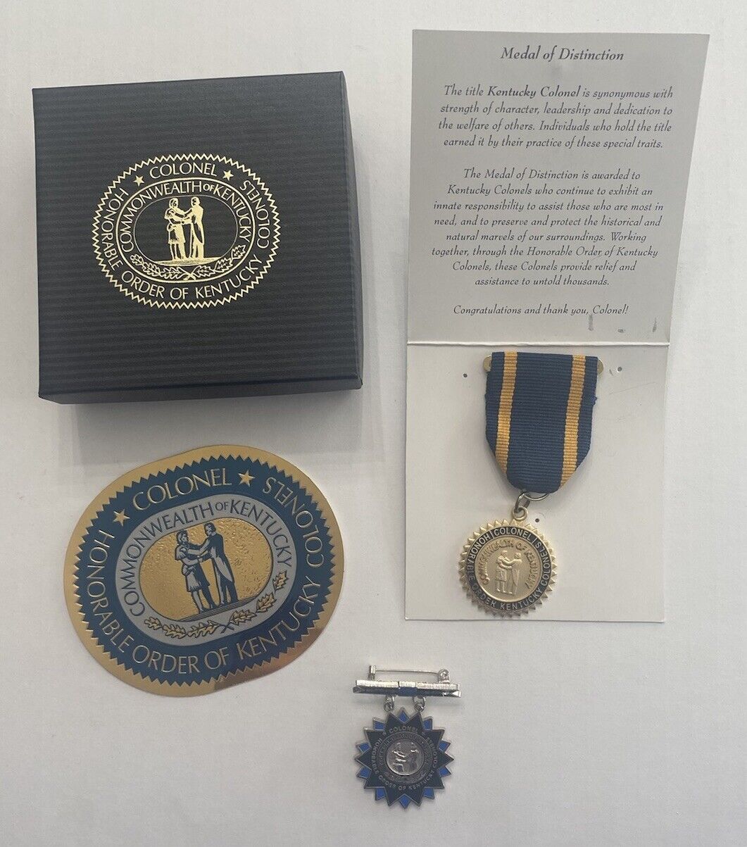 Honorable Order of Kentucky Colonels 2011 Pin Medal of Distinction Sticker Lot