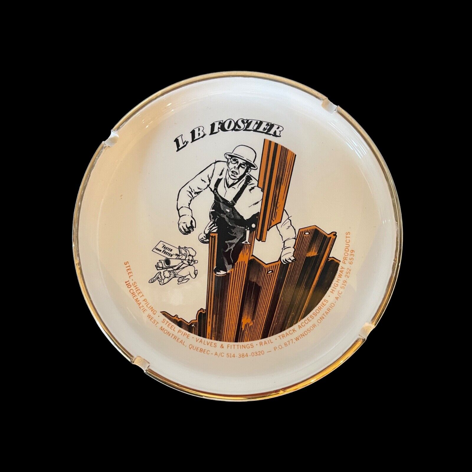 Vintage L.B. Foster advertising ashtray