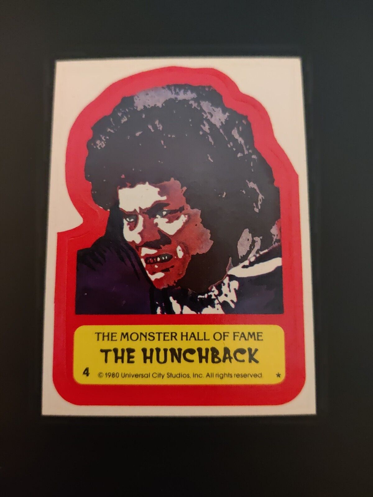 1980 Universal Studios - Monster Hall of Fame Sticker Card - #4  The Hunchback