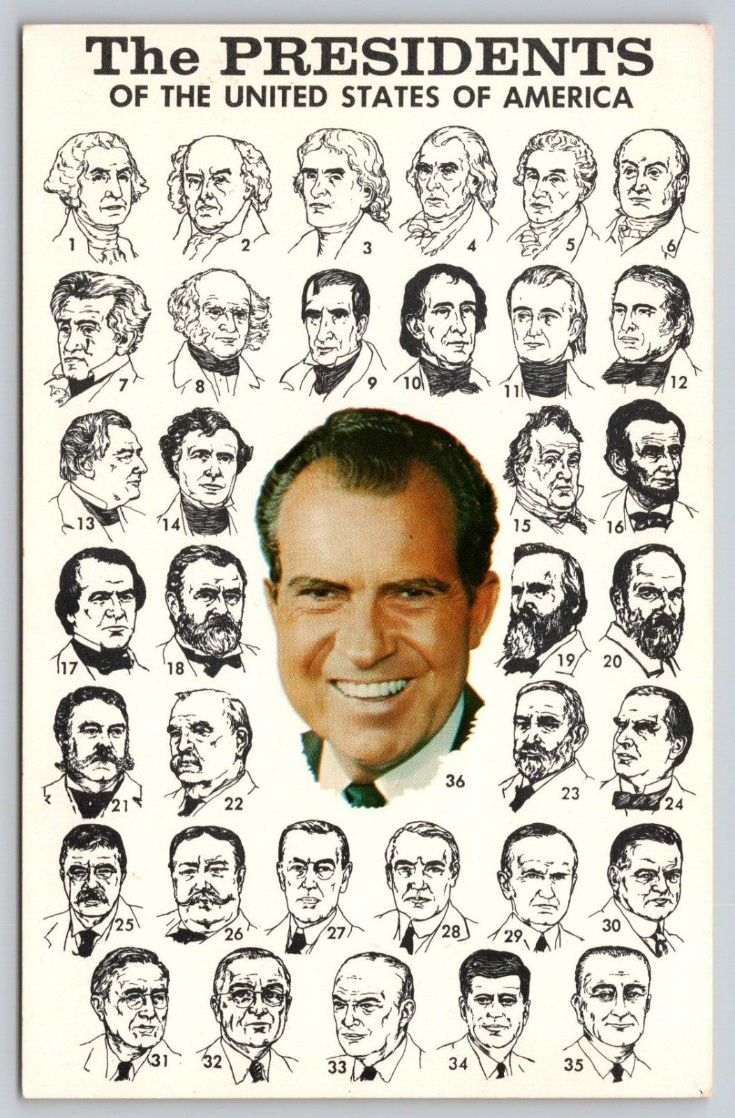 Postcard The Presidents Of The United States Richard Nixon
