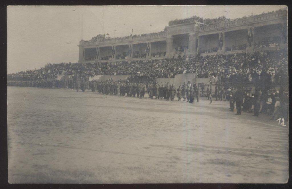 REAL PHOTO Postcard NAMUR BELGIUM  Large Military Meeting/Celebration June 1919