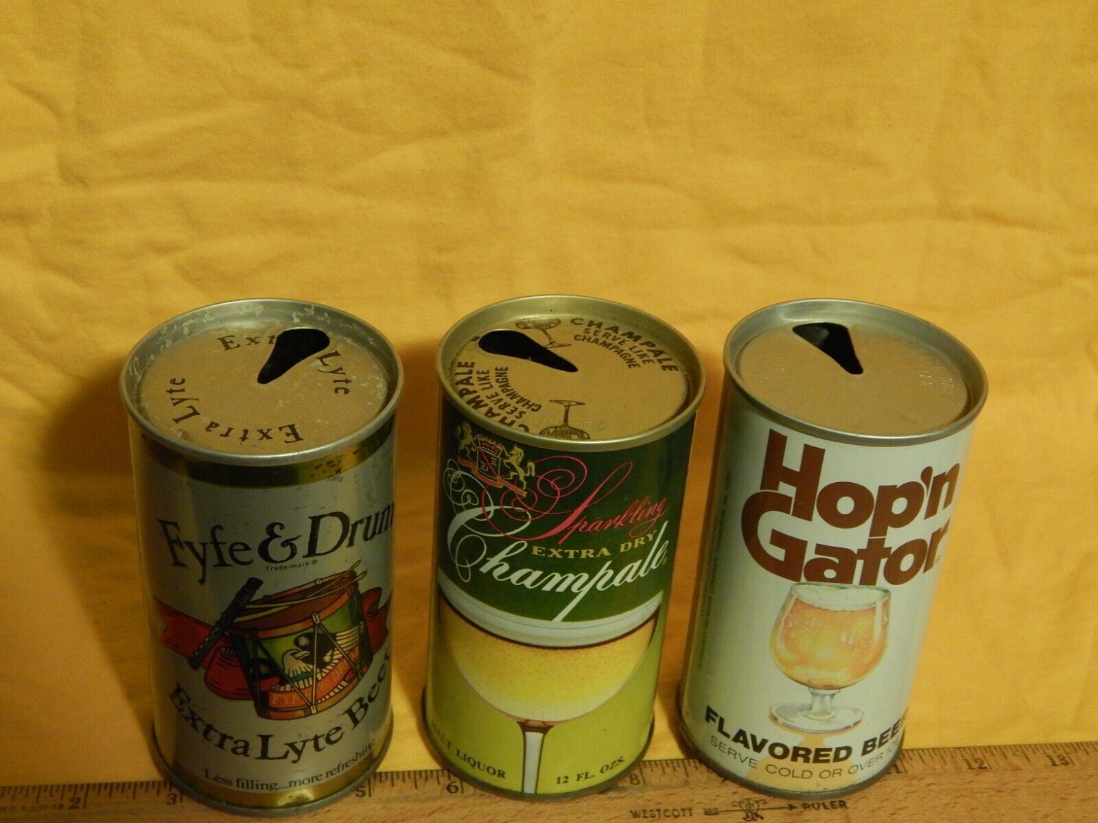 Fyfe & Drum + Champale + Hop\'n Gator (LOT of 3) Pull Tab BEER CANS ~ .