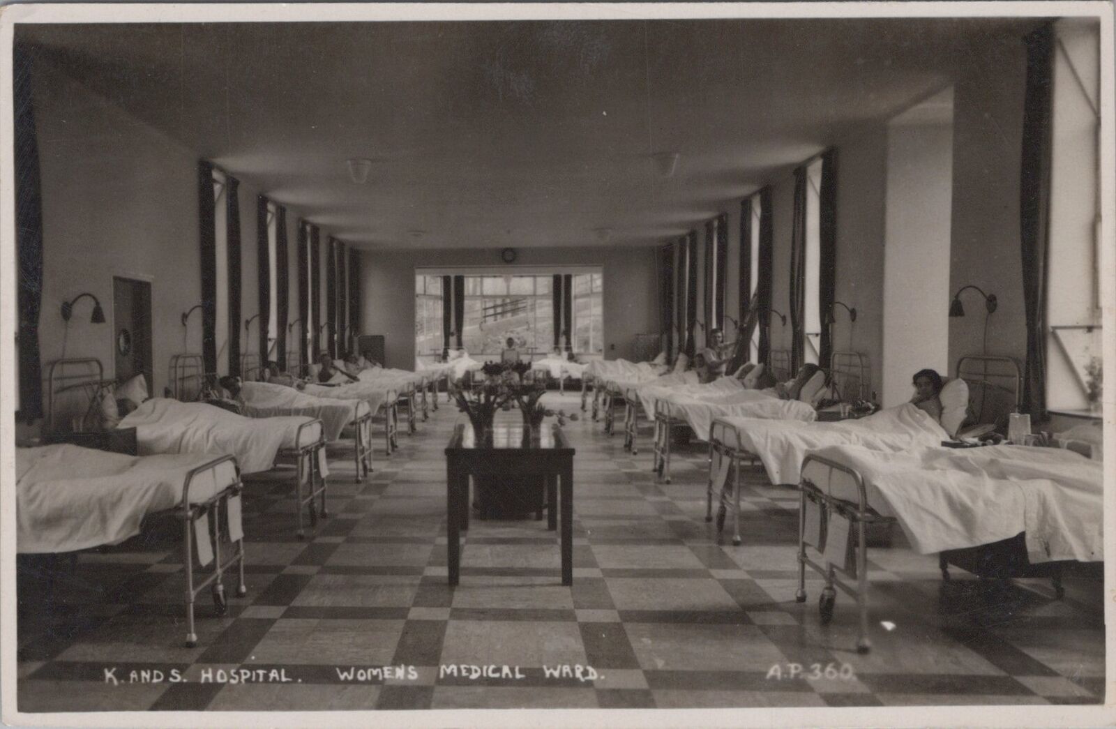 Patients at Women\'s Medical Ward Kent and Sussex Hospital 1944 RPPC Postcard