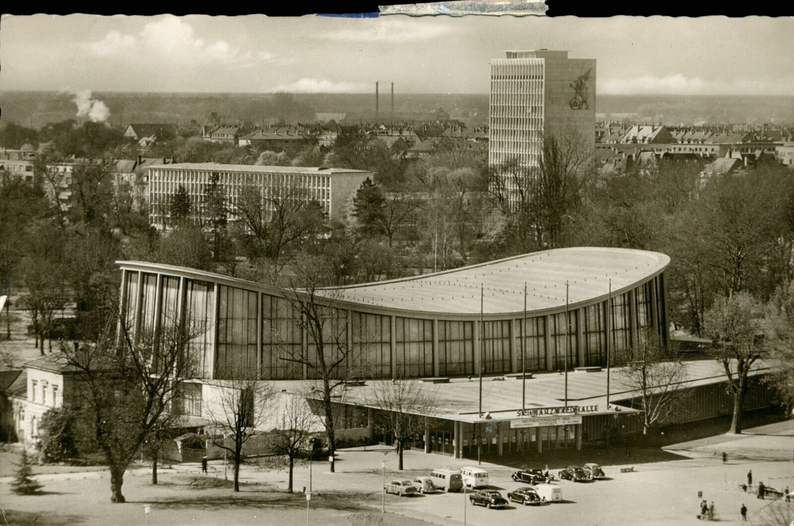Vintage RPPC Karlsruhe i.B. Schwarzwaldhalle - Photo Postcard - Germany