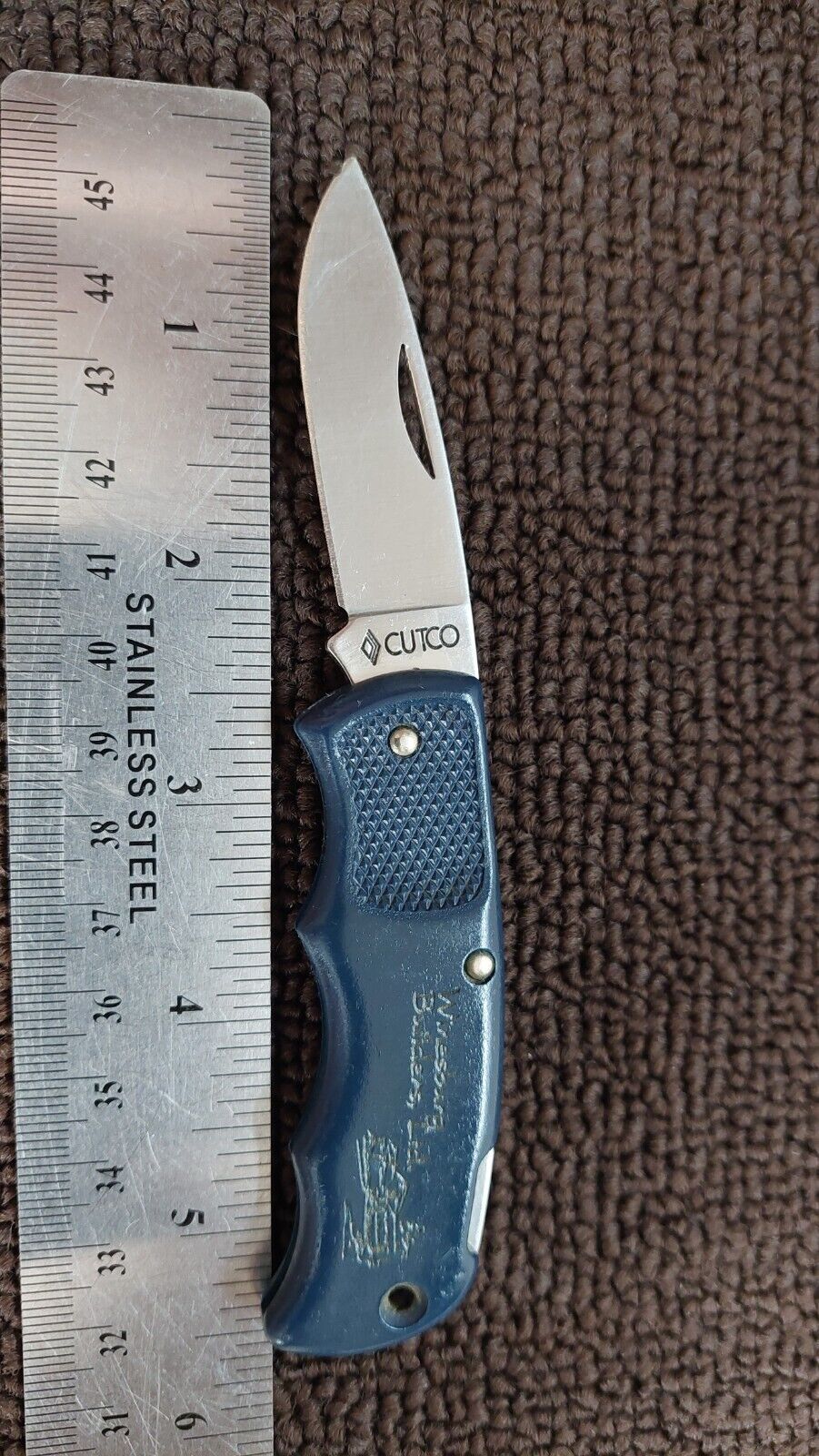 Cutco 1886 Plain Edge Blade USA Lockback Pocket Knife Blue Handle 
