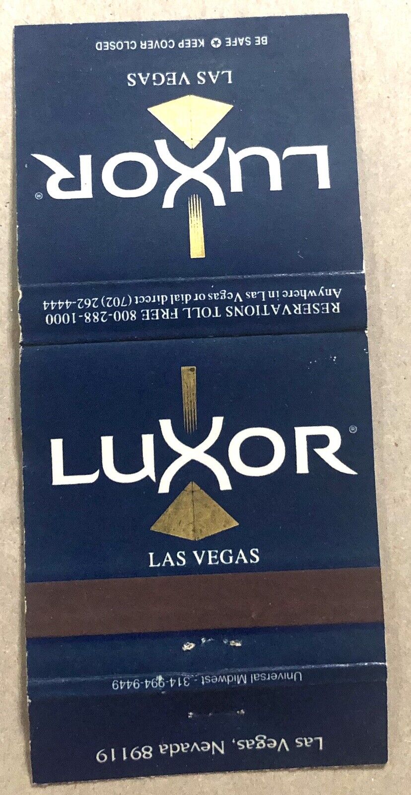 Vintage 30 Strike Matchbook Cover - Luxor Casino Las Vegas, NV    B