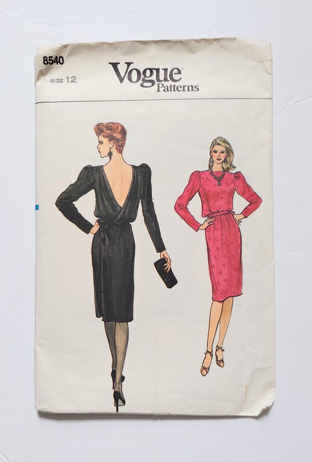 Vogue Pattern 8540 Misses Dress Back Wrap Size 12 Uncut 