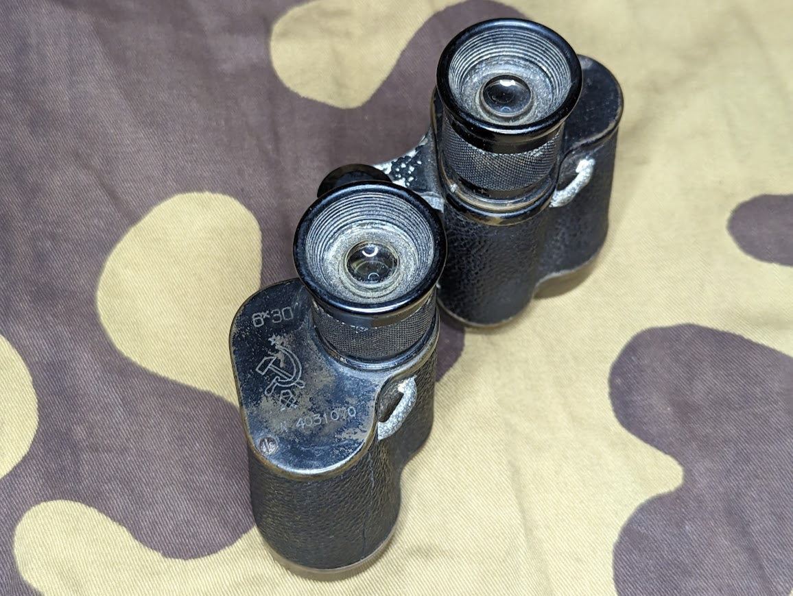 WWII Soviet 6X30 Binoculars Russian (Captured by a German) Vintage USSR Optics