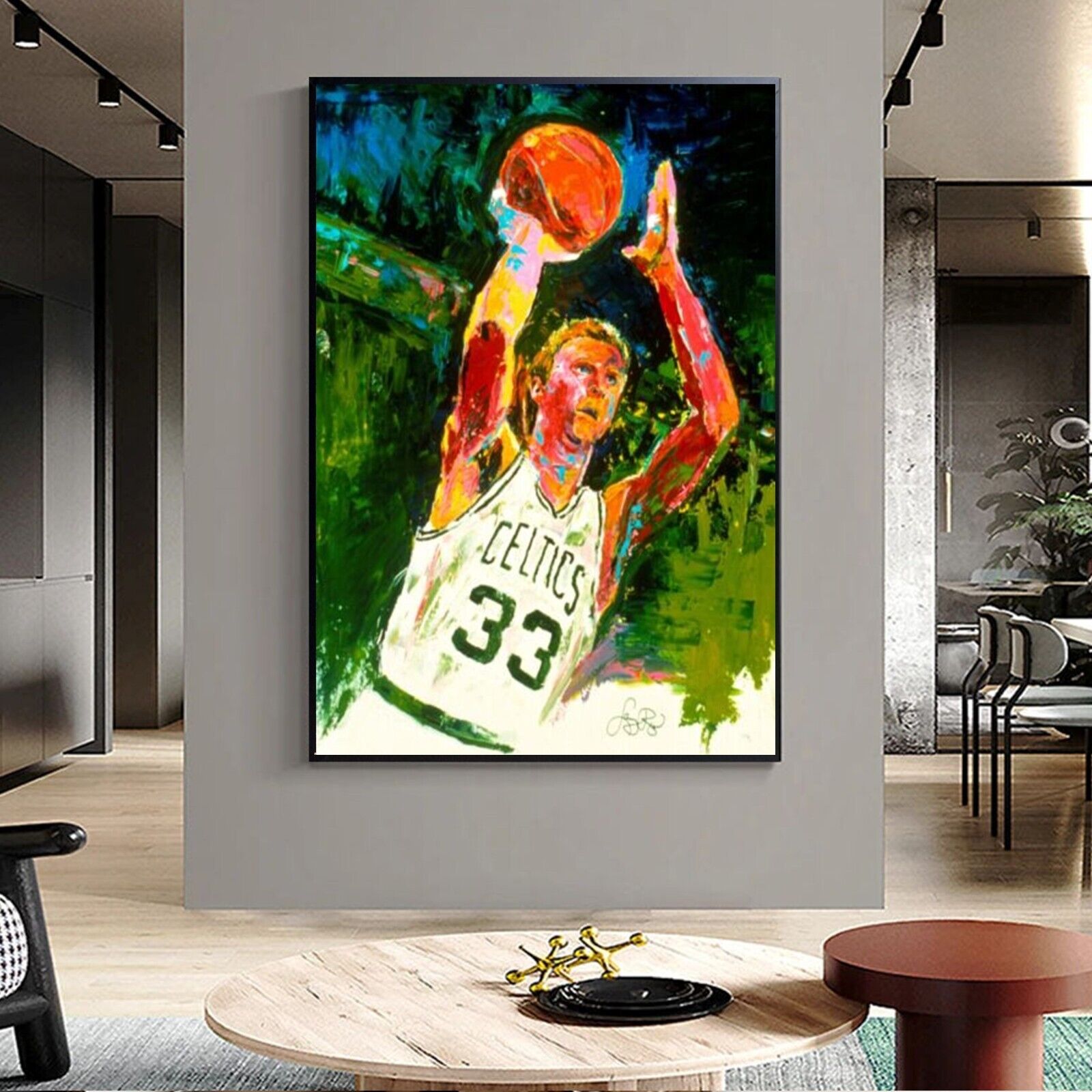 Sale Signed By Larry Bird Handmade Acrylic Painting 48H X 36 Was $7K Now $1,495