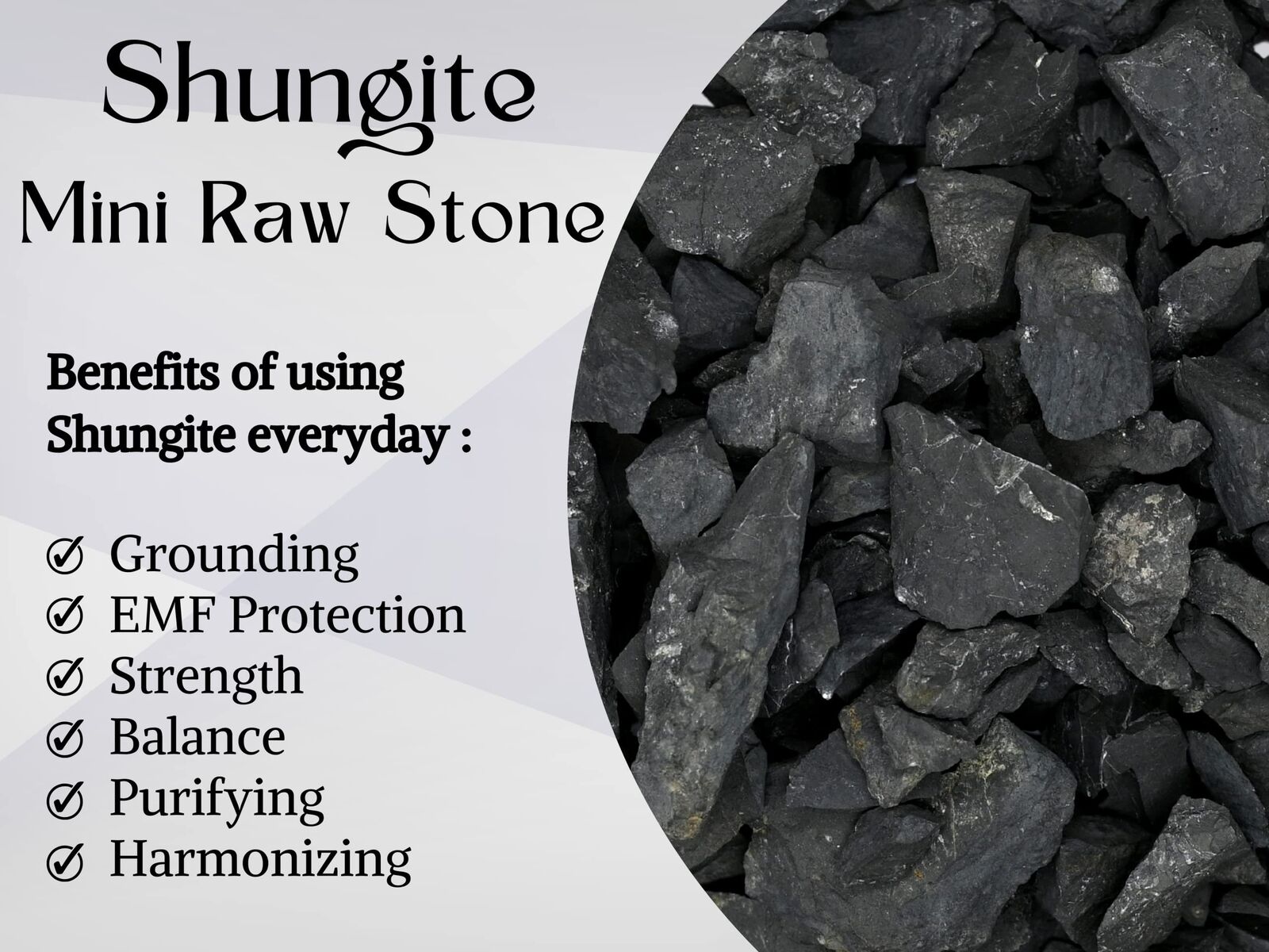 100% Raw Shungite Stones Crystal Rock Real Shungite Stone for Water Purification