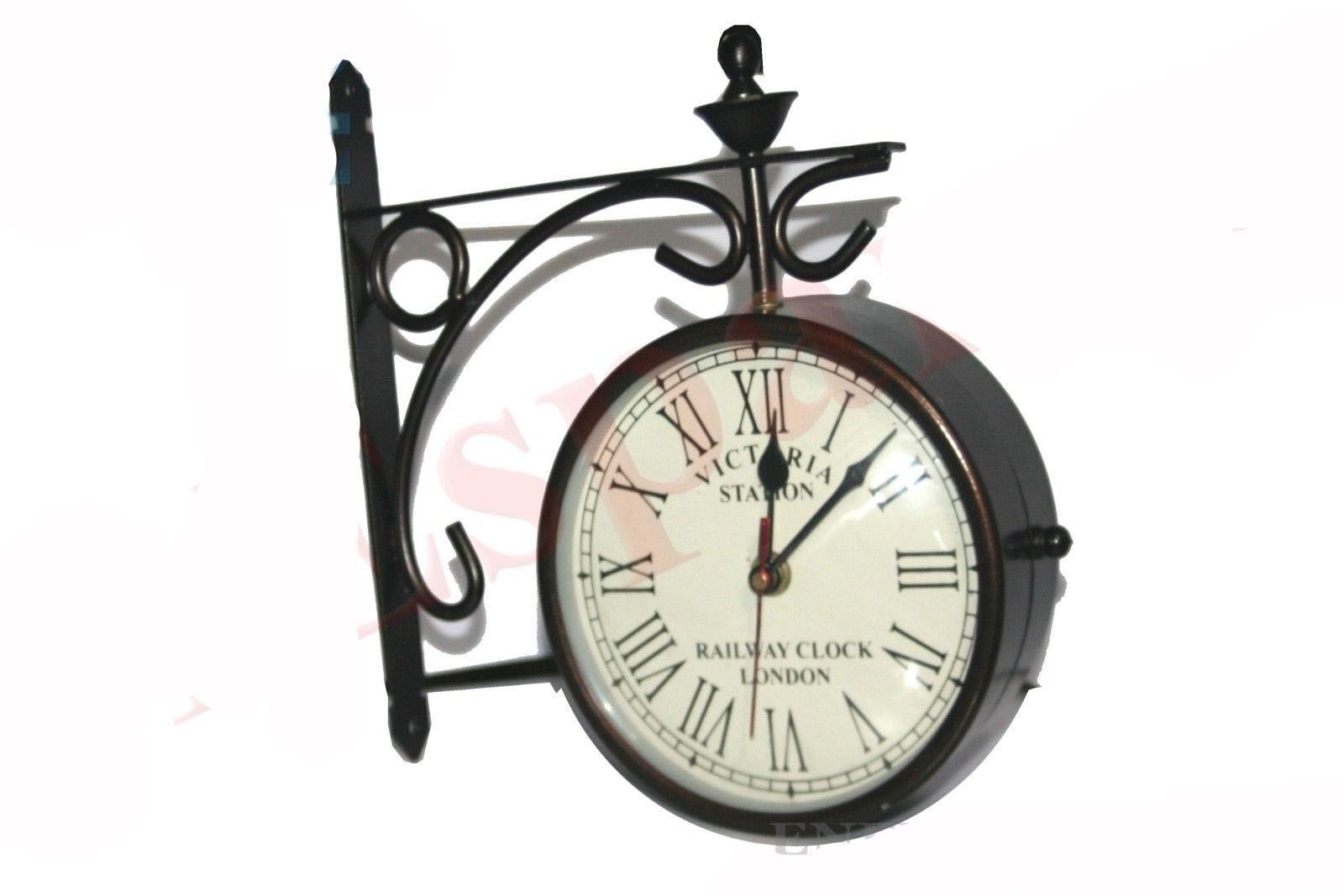 New Outdoor Nautical Black Station Wall Clock 6\'\' Roman Number AEs