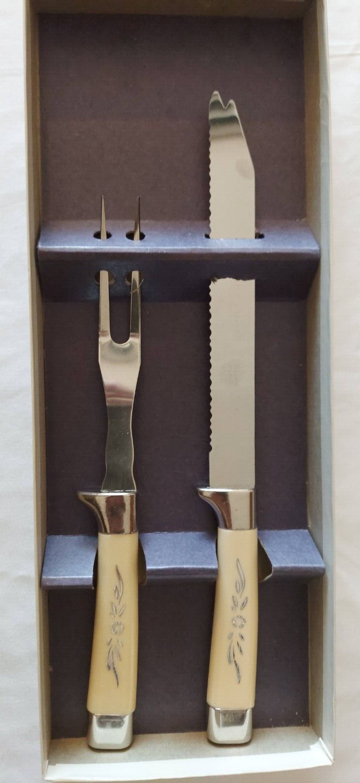 Sheffield Emdeko Cutlery Set 2 PC. Stainless Steel Carving Fork Knife Vintage