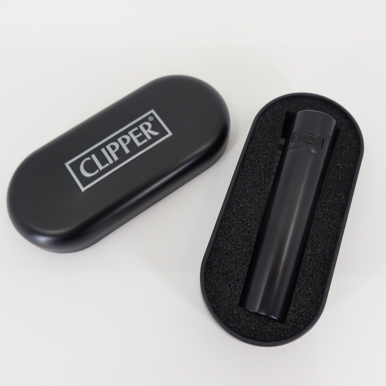 NEW CLIPPER Lighter METAL MATT MATTE BLACK w/Gift Box stoner 420 classic vintage