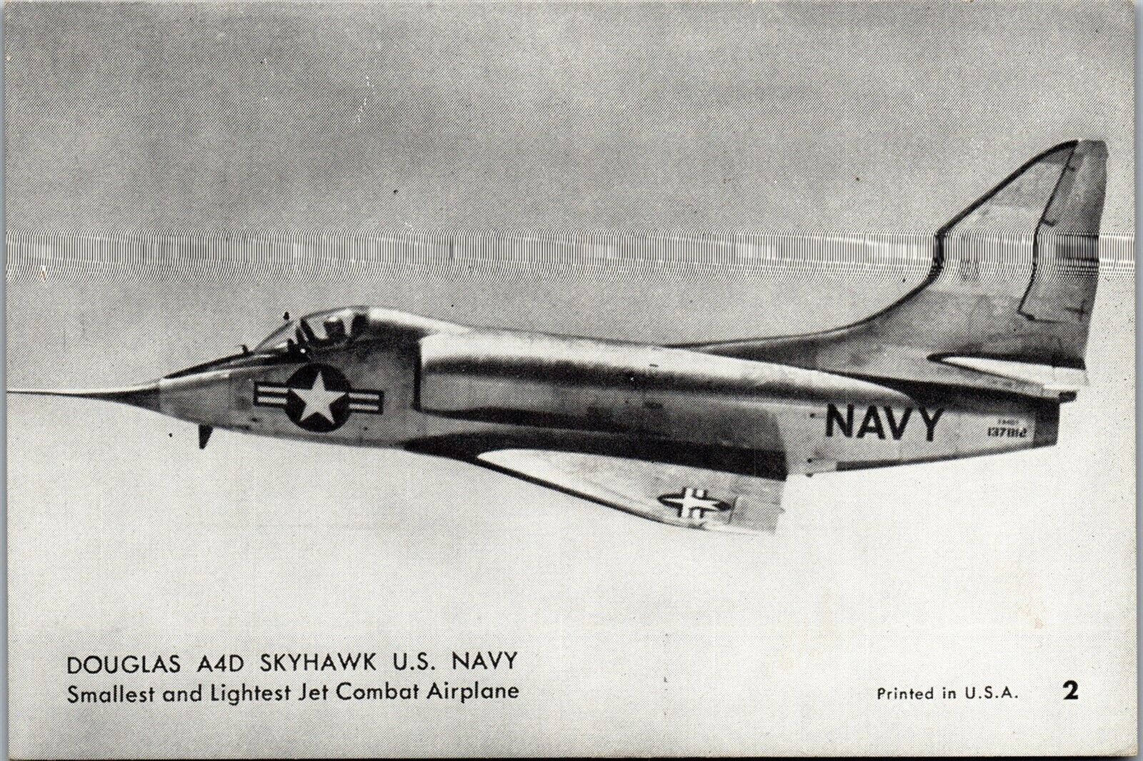 Military WWII Airplane Postcard Douglas A4D Skyhawk Navy Jet Combat Mutoscope