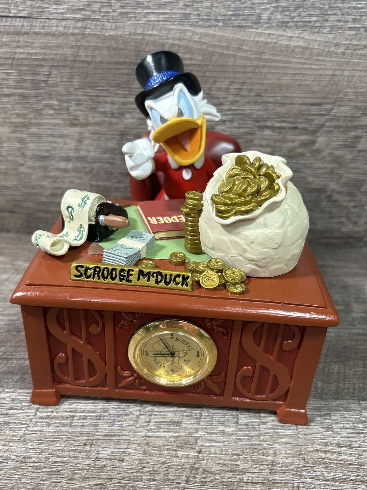 Disney Linden Vintage 90s Scrooge McDuck Talking Bank & Clock Rare Does Not Work