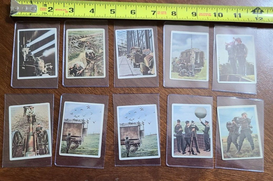 Lot Of 10 Tobacco Trading Cards WW1 Or WW2 Era Military