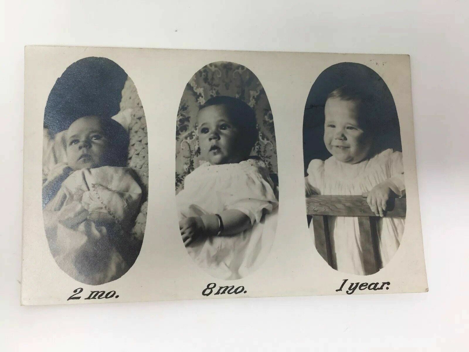 c. 1912 RPPC Cyko Baby Real Photos 2 mo 8 mo 1 year