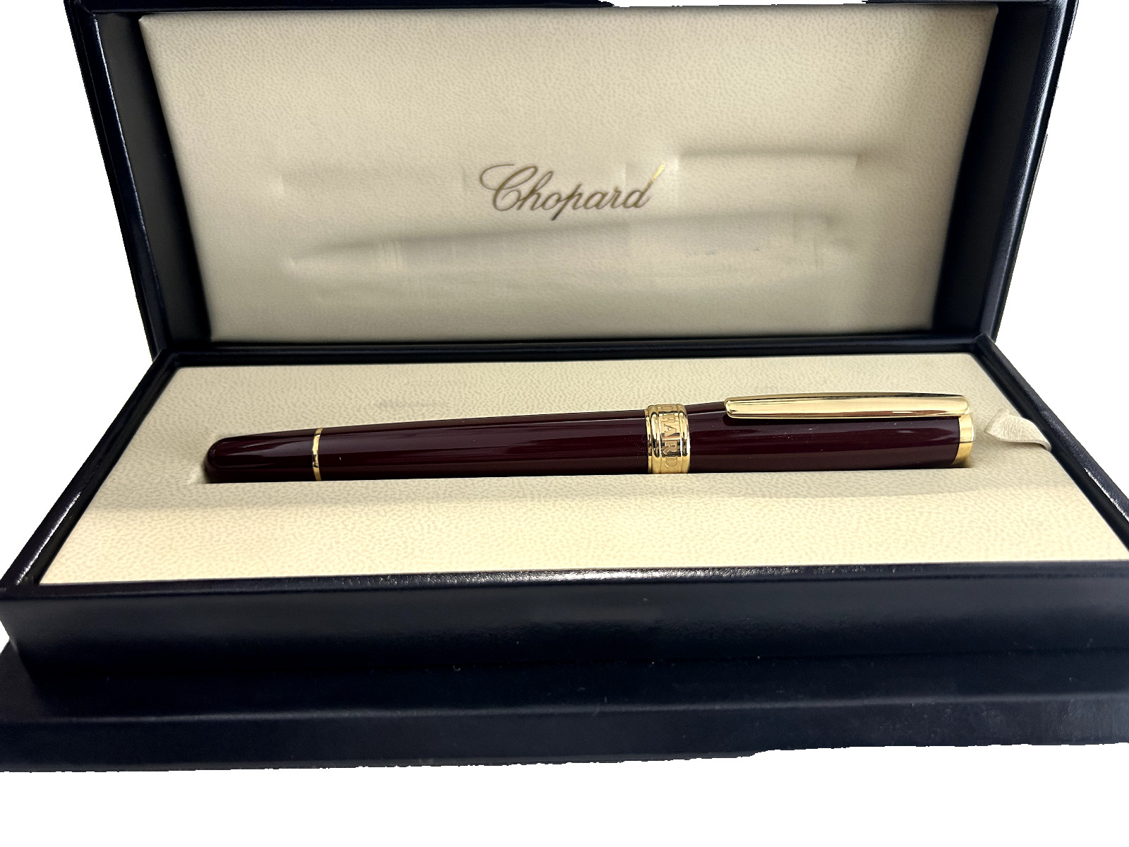 Chopard Luxury Ballpoint Pen, Resin Brown and Gold, Blue Ink
