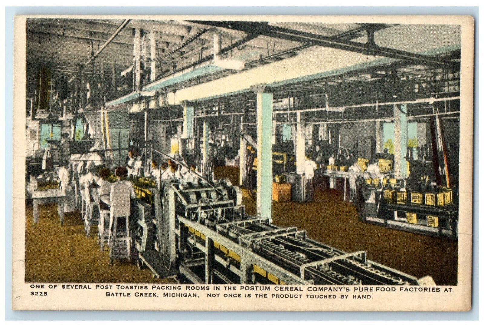 c1940\'s One of Several Toasties Packing Rooms Postum Cereal Co. MI Postcard