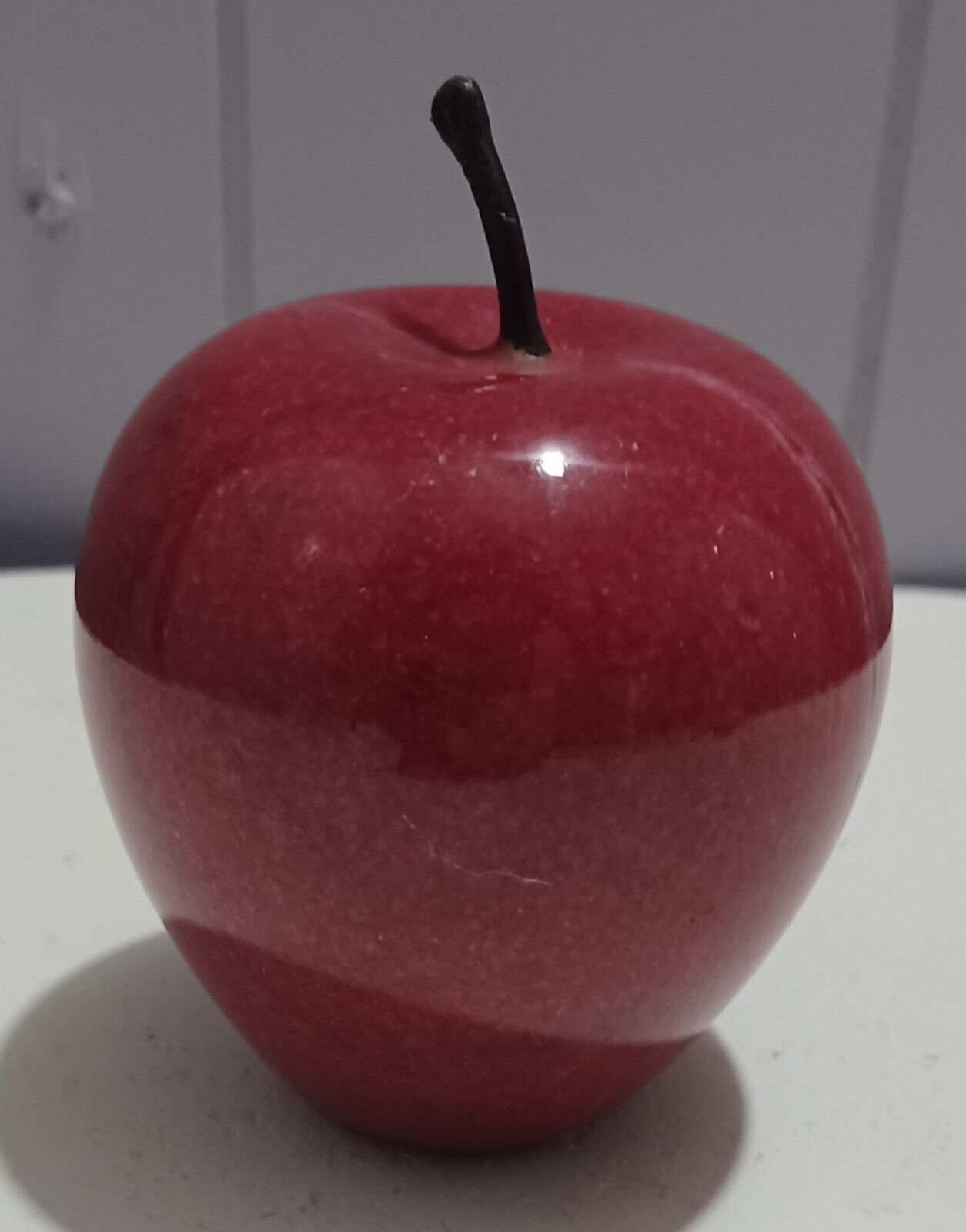 Albert Price Marble Paperweight Realistic Apple with Stem 