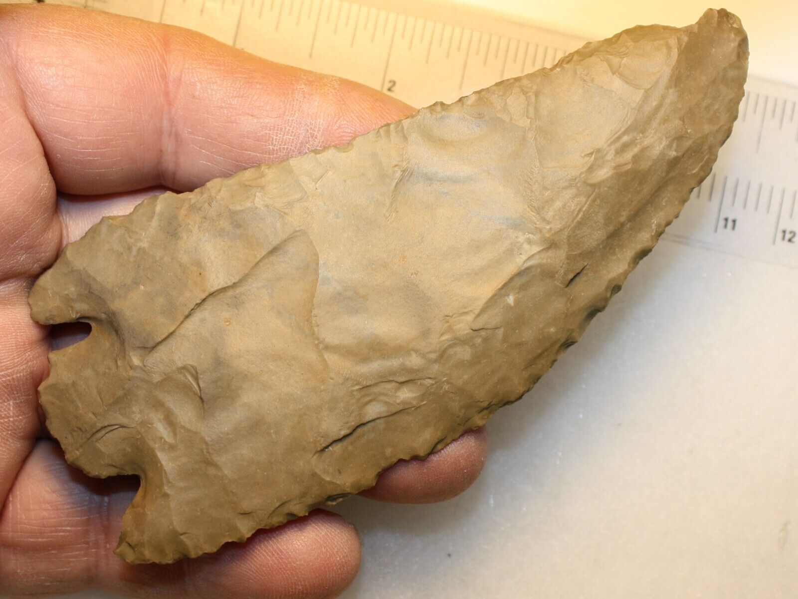 Prehistoric Texas Artifact  Large Base Tang Knife with a Carlos Black COA