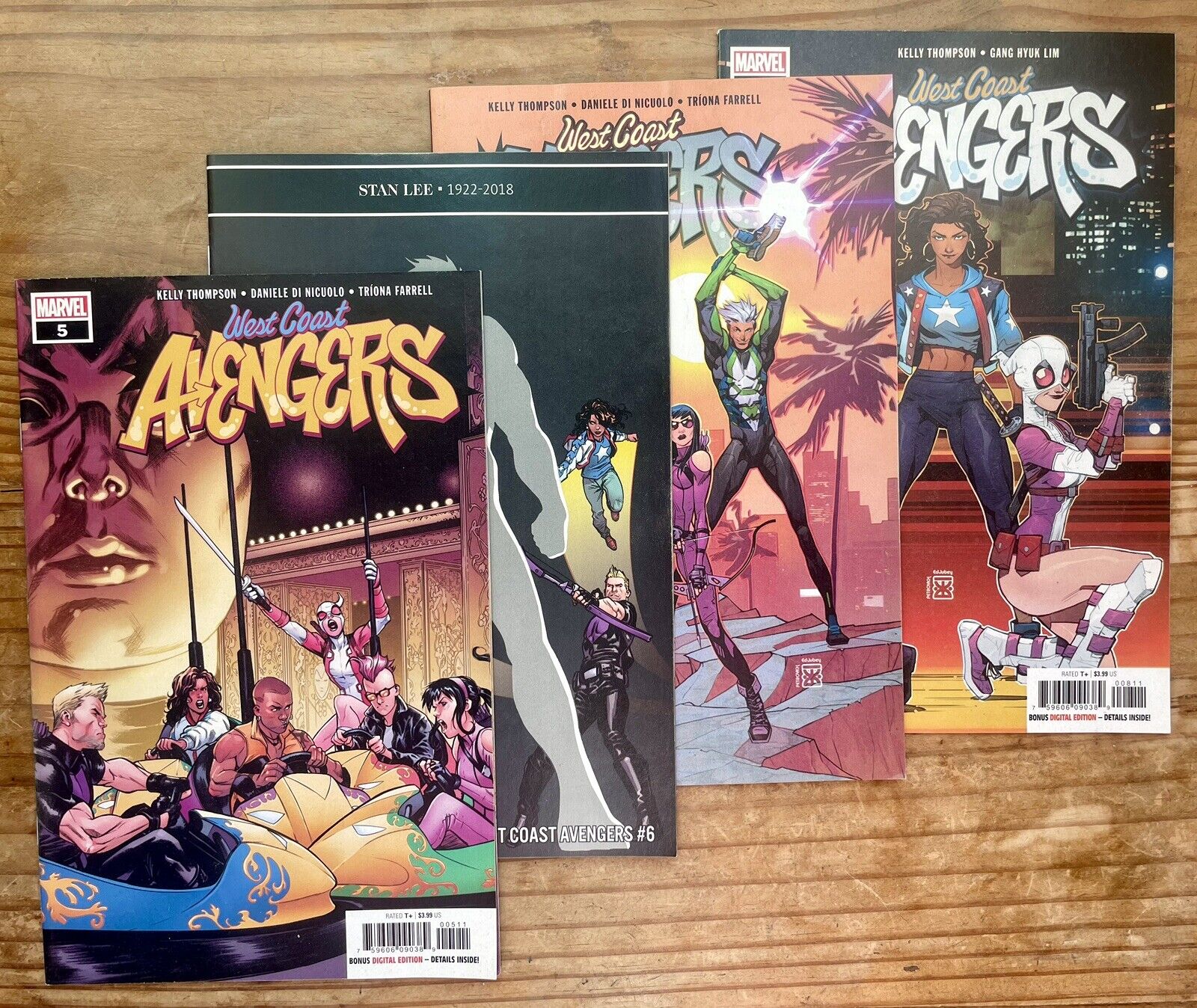West Coast Avengers Comic Lot.  Issues 5, 6, 7, 8.  VF  to VF+.   Marvel, 2019.