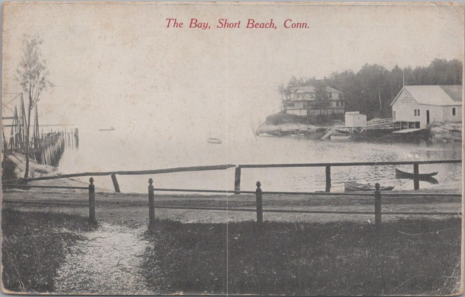 Postcard The Bay Short Beach CT 1912