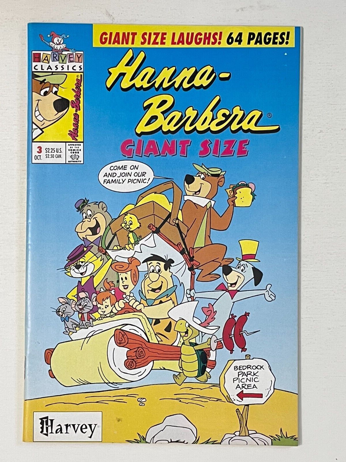 Harvey Comics HANNA BARBERA GIANT SIZE 3 YOGI BEAR FLINTSTONES FLIP BOOK VF 1992