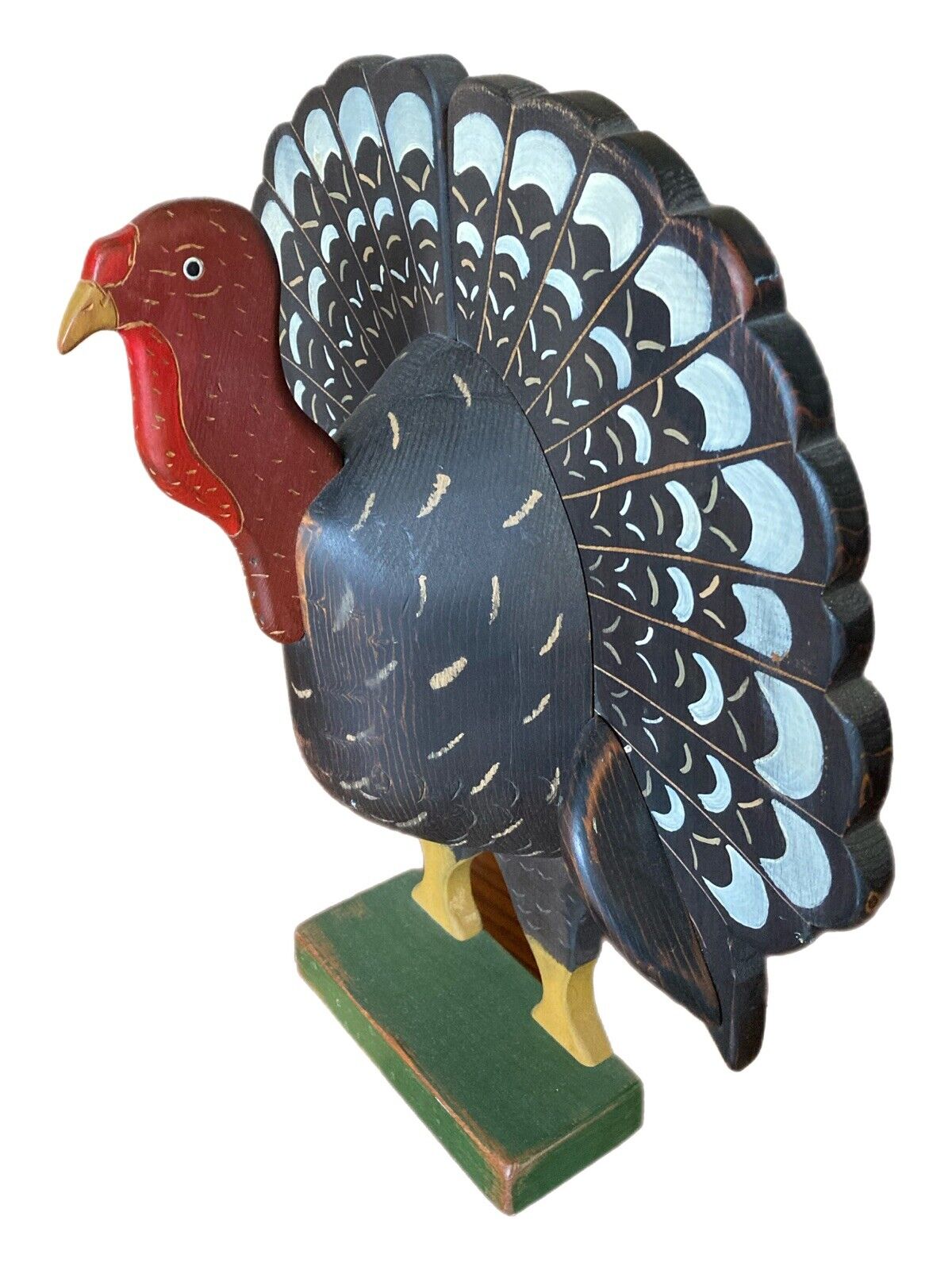 Beaver Creek large hand-carved & painted wooden Thanksgiving turkey Beaman IA
