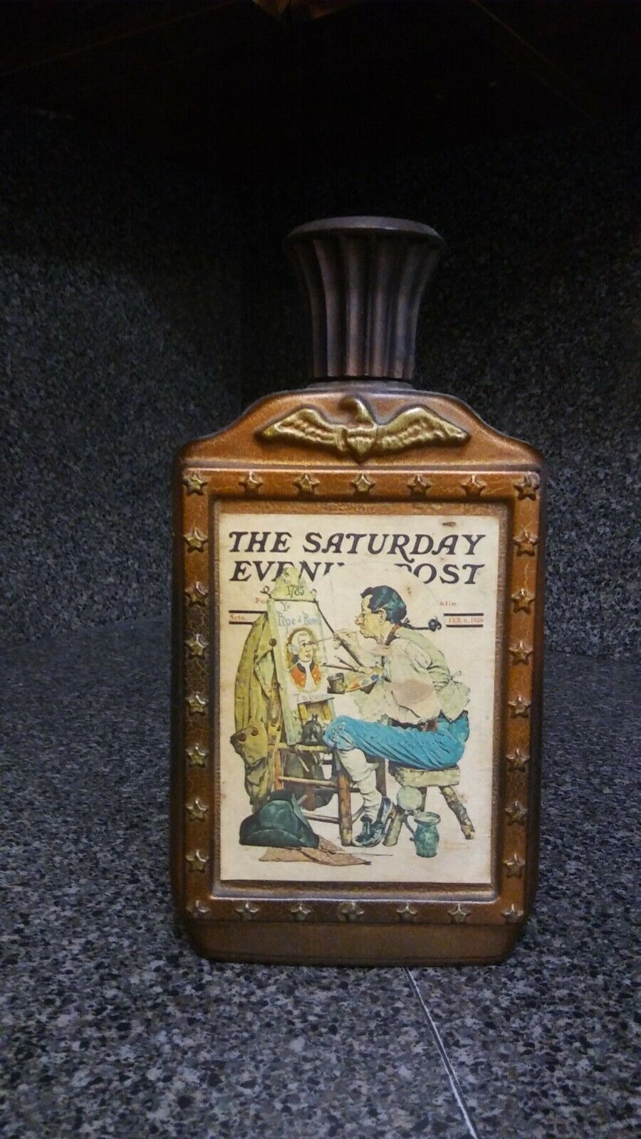 BEAM BOURBON BOTTLE 1976 BICENTENNIAL LIMITED EDITION NORMAN ROCKWELL PICTURE 