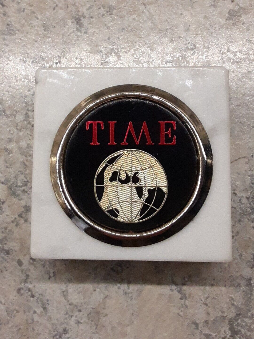 Vintage TIME Magazine Marble Base Paperweight 2\
