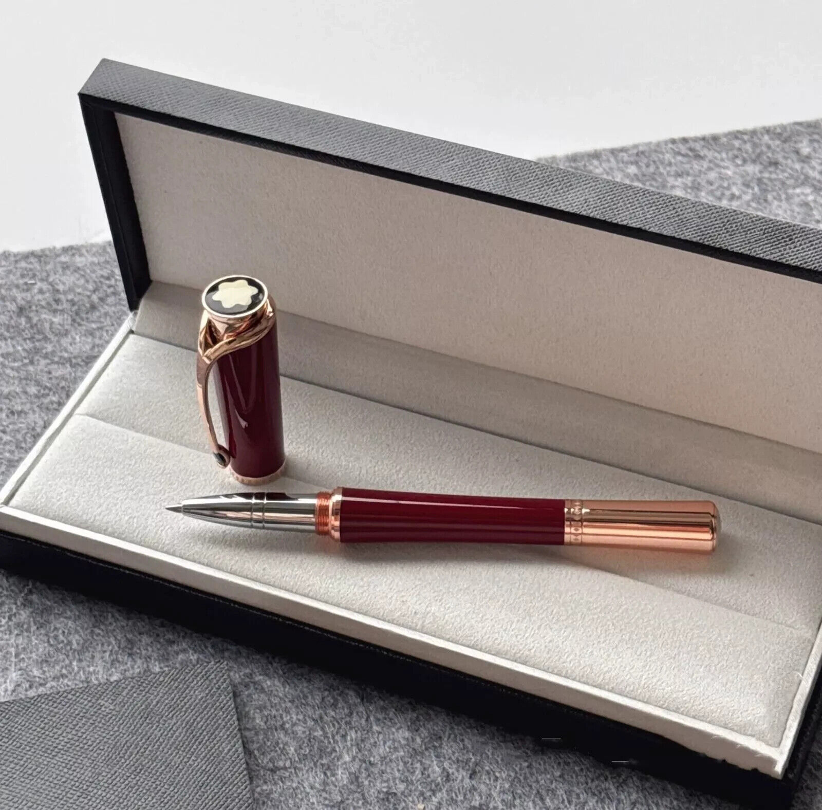 Luxury Princess Monaco Series Red - Rose Gold Color 0.7mm Rollerball Pen No Box