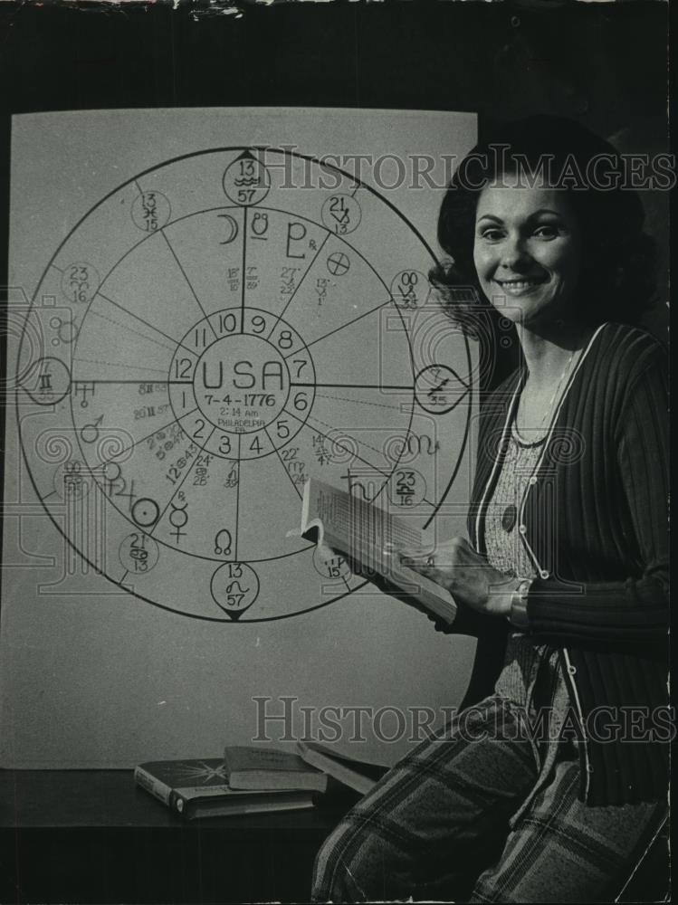 1975 Press Photo Carol Rushman, president of Wisconsin Astrological Association