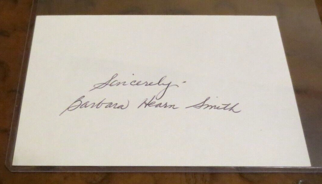 Barbara Hearn Smith Elvis Presley girlfriend autographed  index card signed