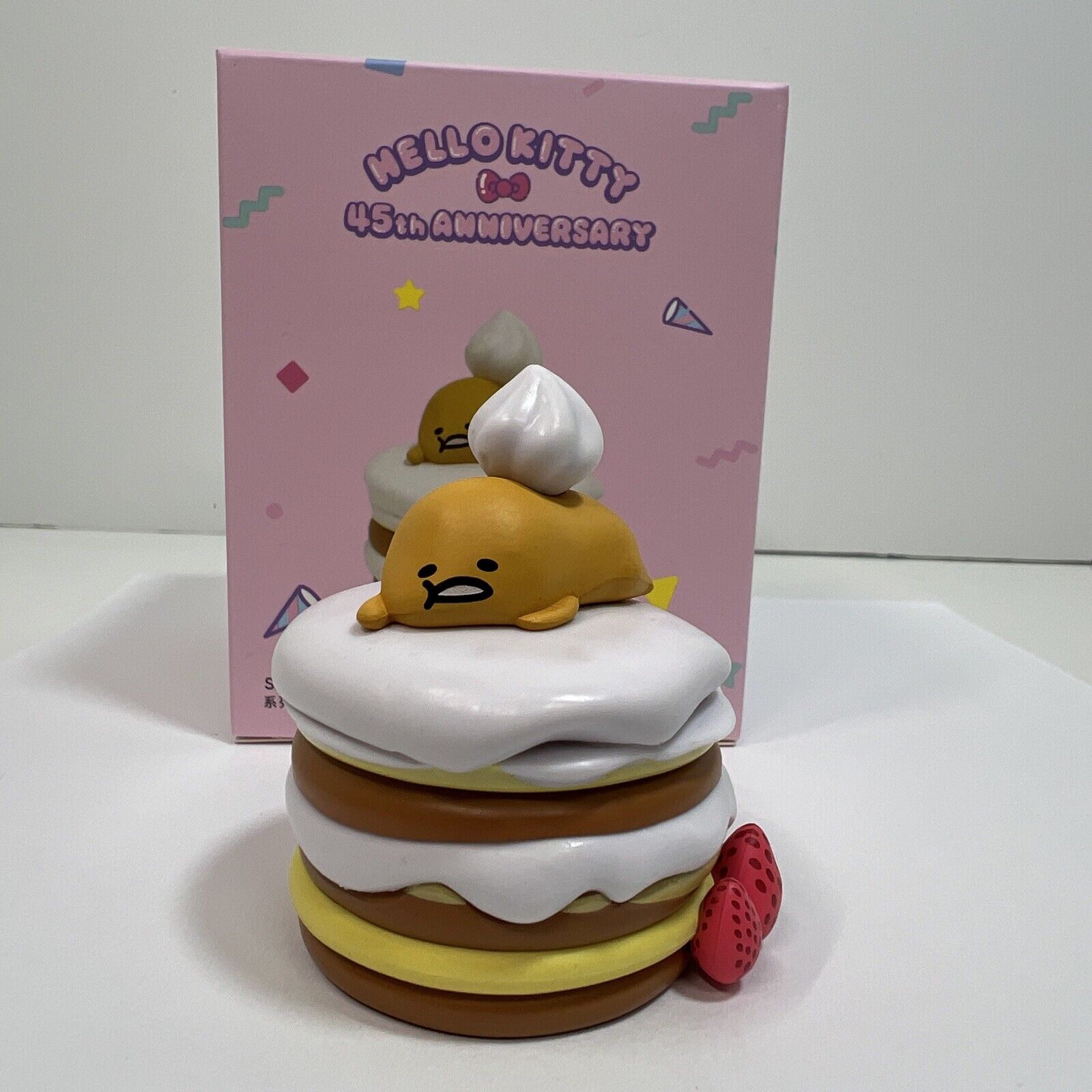 Sanrio Hello Kitty 45th Anniversary Gudetama on Crepes Dessert 2.5” Figure New