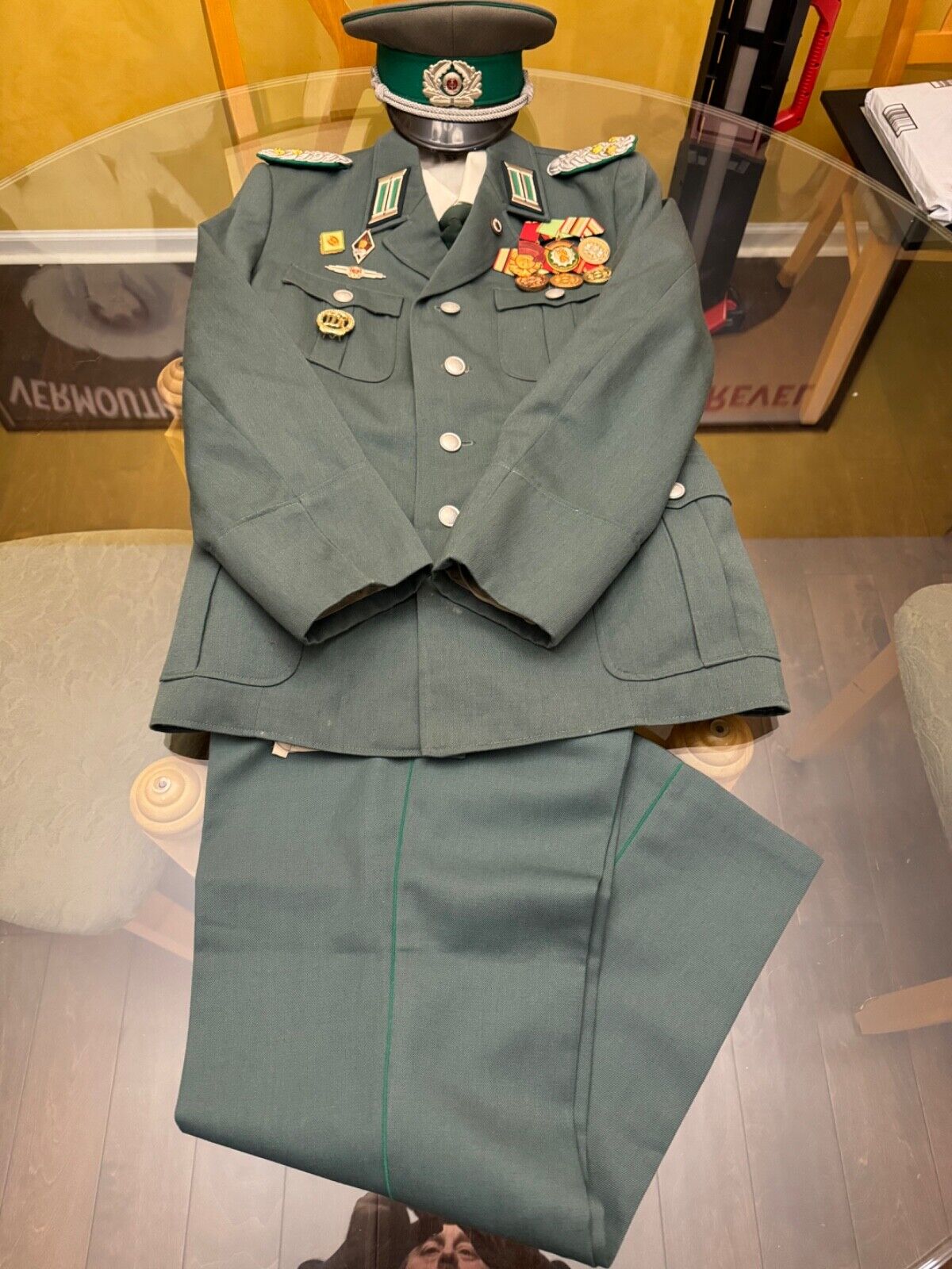 OBSOLETE GERMAN MILITARY POLICE,OFFICERS SERVICE UNIFORM,FULL DRESS WITH MEDALS.