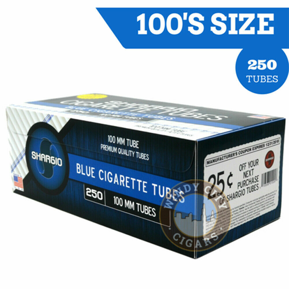Shargio Filtered Cigarette Full Flavor Light 100's Ryo Blue - Box of 250 Tubes 